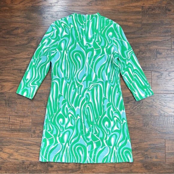 Lilly Pulitzer • Charlena Dress printed ponte shift green blue Finders Keepers - Picture 10 of 13